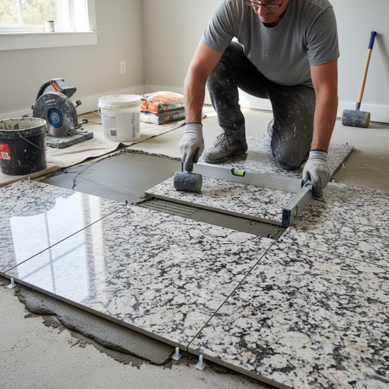 Granite Tiles Installation detail